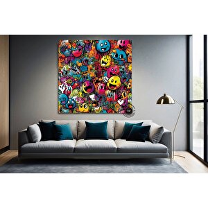 Pop Kültür Duvar Sanatı; Sokak Sanatı Baskıları; Çerçeveli Pop Art 60x60 cm