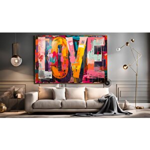 Banksy Sokak Graffiti Sanatı | Graffiti Kalpler Aşk | Graffiti Duvar Sanatı Baskısı | Banksy Kalpler