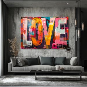 Banksy Sokak Graffiti Sanatı | Graffiti Kalpler Aşk | Graffiti Duvar Sanatı Baskısı | Banksy Kalpler 90x180 cm