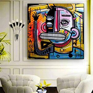 Modern Sokak Sanatı; Orijinal Graffiti; Benzersiz Soyut Kanvas Resimler; Renkli Tablo; Asmaya Hazır