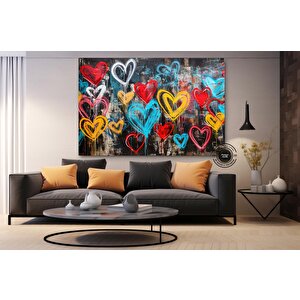Banksy Tarzı Kalpli Graffiti Duvar Sanatı – Sokak Sanatı Poster Seti (asmaya Hazır)