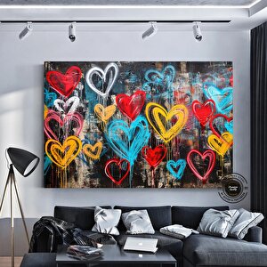 Banksy Tarzı Kalpli Graffiti Duvar Sanatı – Sokak Sanatı Poster Seti (asmaya Hazır)