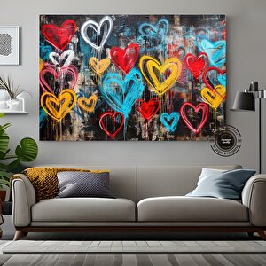 Banksy Tarzı Kalpli Graffiti Duvar Sanatı – Sokak Sanatı Poster Seti (asmaya Hazır)