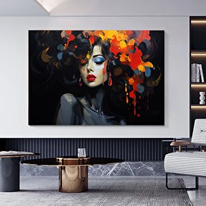 Banksy Kadın Kanvas Duvar Sanatı, Renkli Graffiti Kadın Kanvas Baskısı, Graffiti Kadın Duvar Dekoru 50x70 cm