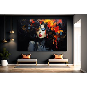 Banksy Kadın Kanvas Duvar Sanatı, Renkli Graffiti Kadın Kanvas Baskısı, Graffiti Kadın Duvar Dekoru 50x70 cm