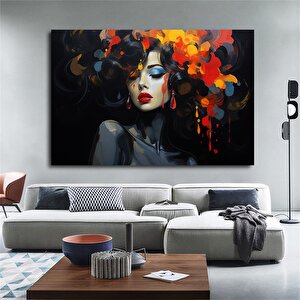 Banksy Kadın Kanvas Duvar Sanatı, Renkli Graffiti Kadın Kanvas Baskısı, Graffiti Kadın Duvar Dekoru 50x70 cm