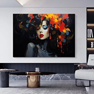 Banksy Kadın Kanvas Duvar Sanatı, Renkli Graffiti Kadın Kanvas Baskısı, Graffiti Kadın Duvar Dekoru 150x250 cm