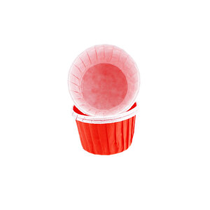 Cupcake Kalıbı  Küçük Boy Düz Renk  44x35  Mm (50 Adet)  Kırmızı