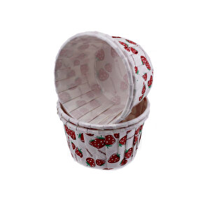 Cupcake Kalıbı Büyük Boy 62*40mm Desenli̇ (50 Adet )  Çilek Desenli