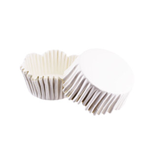 Cupcake Kalıbı Pet Kapsül Dalgalı Kek Kalıbı 65x38 Mm (100 Adet)  Beyaz