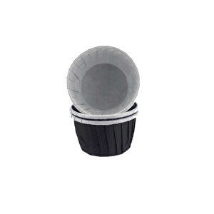 Cupcake Kalıbı Orta Boy Düz Renk  50*39 Mm (100 Adet)  Siyah