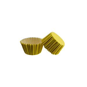 Kek Kalıbı Pet Kapsül 52x45 Mm Kağıt Cupcake Kalıbı (100 Adet)  Sarı