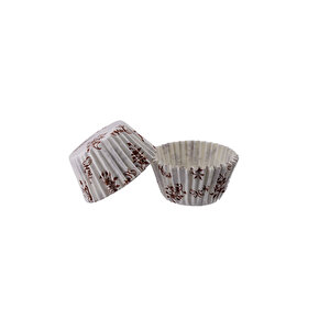 Kek Kalıbı Pet Kapsül 52x45 Mm Kağıt Cupcake Kağıdı (100 Adet)  Sarmaşık Desenli