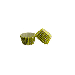 Kek Kalıbı Pet Kapsül 52x45 Mm Kağıt Cupcake Kağıdı (100 Adet)  Puantiyeli  Sarı