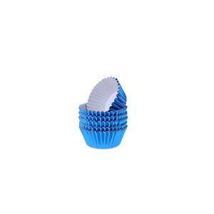 Metalik Folyo Cupcake Kalıbı Muffin Pet Kapsül No:3 (150 Adet)  Saks Mavi