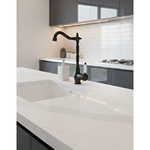 Rusti̇k Mat Si̇yah Mutfak Evye Bataryasi Otanti̇k Osmanli Pri̇nç Gövde Vi̇ntage Tasarim Çanak Lavabo