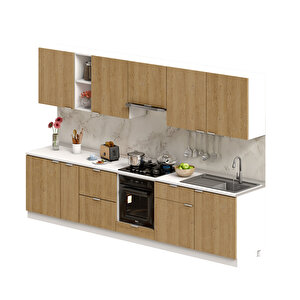 Dekorex Alba Serisi 330 Cm Aspiratör Ve Çekmece Modüllü Hazır Mutfak Al-330asp-bc