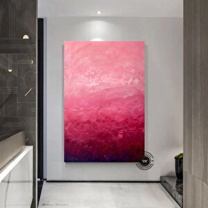 Minimalist Soyut Pembe Duvar Sanatı; Büyük Soyut Tablo; Modern Dekor 80x150 cm
