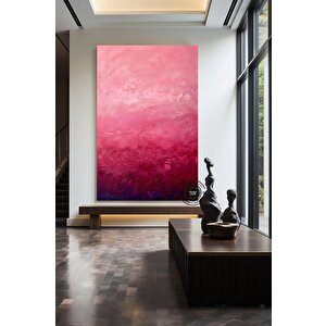 Minimalist Soyut Pembe Duvar Sanatı; Büyük Soyut Tablo; Modern Dekor