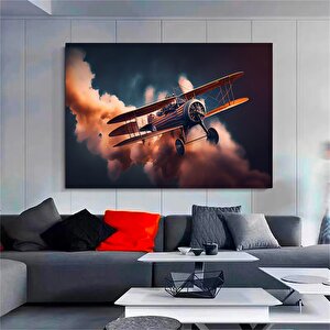 Uçak Kanvas Posteri, Vintage Tarzlı Çok Panelli Duvar Sanatı, Oturma Odası İçin 60x90 cm