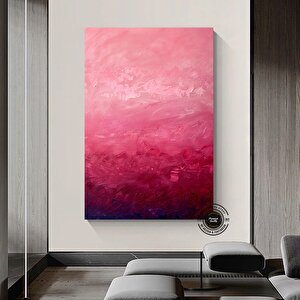 Minimalist Soyut Pembe Duvar Sanatı; Büyük Soyut Tablo; Modern Dekor 80x160 cm