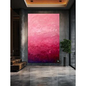 Minimalist Soyut Pembe Duvar Sanatı; Büyük Soyut Tablo; Modern Dekor
