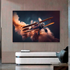 Uçak Kanvas Posteri, Vintage Tarzlı Çok Panelli Duvar Sanatı, Oturma Odası İçin