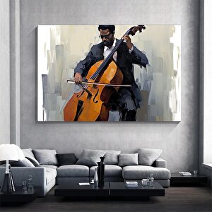 Müzikle Akan Viyolonselci – Kanvas Baskı / Modern Duvar Sanatı