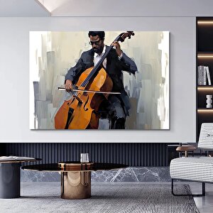 Müzikle Akan Viyolonselci – Kanvas Baskı / Modern Duvar Sanatı 120x180 cm