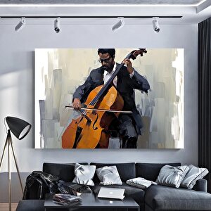 Müzikle Akan Viyolonselci – Kanvas Baskı / Modern Duvar Sanatı