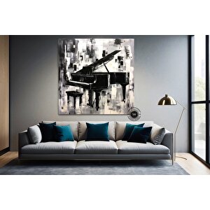Piyano Müzik Tablosu, Büyük Boyutlu Kanvas, Çok Renkli Asılmaya Hazır