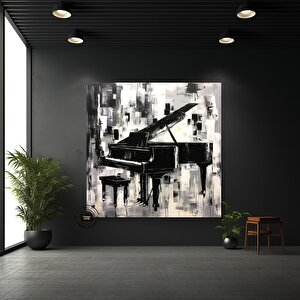 Piyano Müzik Tablosu, Büyük Boyutlu Kanvas, Çok Renkli Asılmaya Hazır