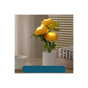 Şakayık Dekoratif Led Işıklı Lamba, Sarı, 27x8 Sarı