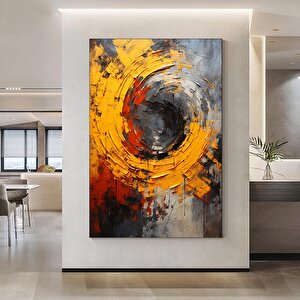 Soyut Renkli Duvar Sanatı; Spiral Fırça Darbeleri; Soyut Kanvas Baskısı