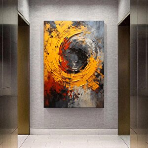 Soyut Renkli Duvar Sanatı; Spiral Fırça Darbeleri; Soyut Kanvas Baskısı 60x90 cm