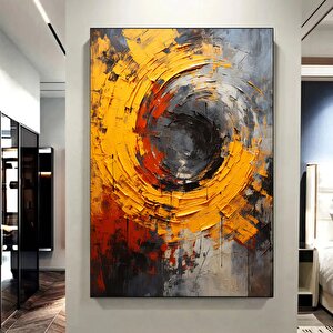 Soyut Renkli Duvar Sanatı; Spiral Fırça Darbeleri; Soyut Kanvas Baskısı 60x90 cm