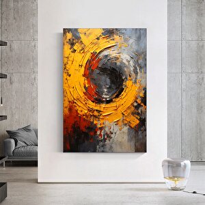 Soyut Renkli Duvar Sanatı; Spiral Fırça Darbeleri; Soyut Kanvas Baskısı