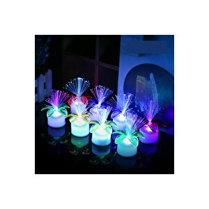 Çiçekli Dekoratif Led Işıklı Lamba, Renk Değiştiren, 6 Lı Set, 8x4