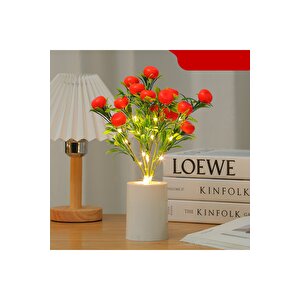 Mandalina Ağacı Dekoratif Led Işıklı Lamba, Turuncu, 30x8