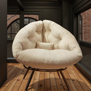 Avangard Milano Style Berjer | Krem Tay Tüyü Kumaşlı Ergonomik Modern Tekli Koltuk | Şık Ve Konforlu Dinlenme Koltuğu