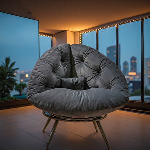Scandi Comfort Modern Berjer – Geniş Oturumlu Füme Tekli Koltuk | Kitap Okuma & Dinlenme Için İdeal