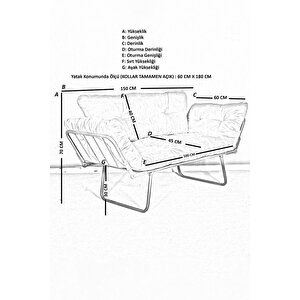 Nordic Elegance Lacivert Katlanır Kanepe – Mekanizmalı Yataklı İkili Modern Çekyat Tasarımı