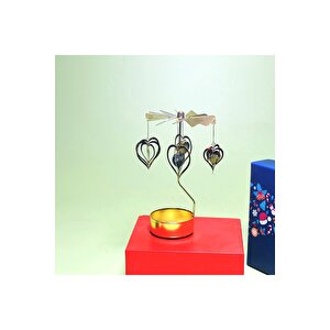 Kalpli Metal Mumluk, Isı İle Döner, Altın, 13x8