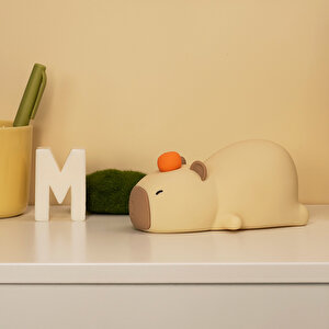 Silikon Uykulu Capybara Dokunmatik Gece Lambası, 15x10