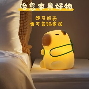 Silikon Çantalı Capybara Dokunmatik Gece Lambası, 15x10