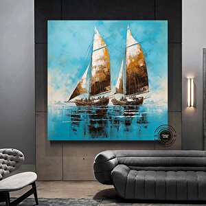 Gemi Soyut Kanvas Duvar Sanatı; Gemi Kanvas Baskı; Soyut Gemi Tablosu