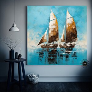 Gemi Soyut Kanvas Duvar Sanatı; Gemi Kanvas Baskı; Soyut Gemi Tablosu
