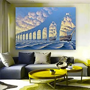 Gökyüzünden Köprü Kanvas Tablosu – Korsan Gemisi Duvar Dekoru; Deniz Ve Gökyüzü Manzarası