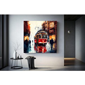 Soyut Şehir Manzarası Tablosu – Canlı Kentsel Dekor