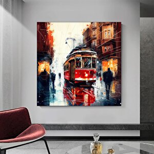 Soyut Şehir Manzarası Tablosu – Canlı Kentsel Dekor